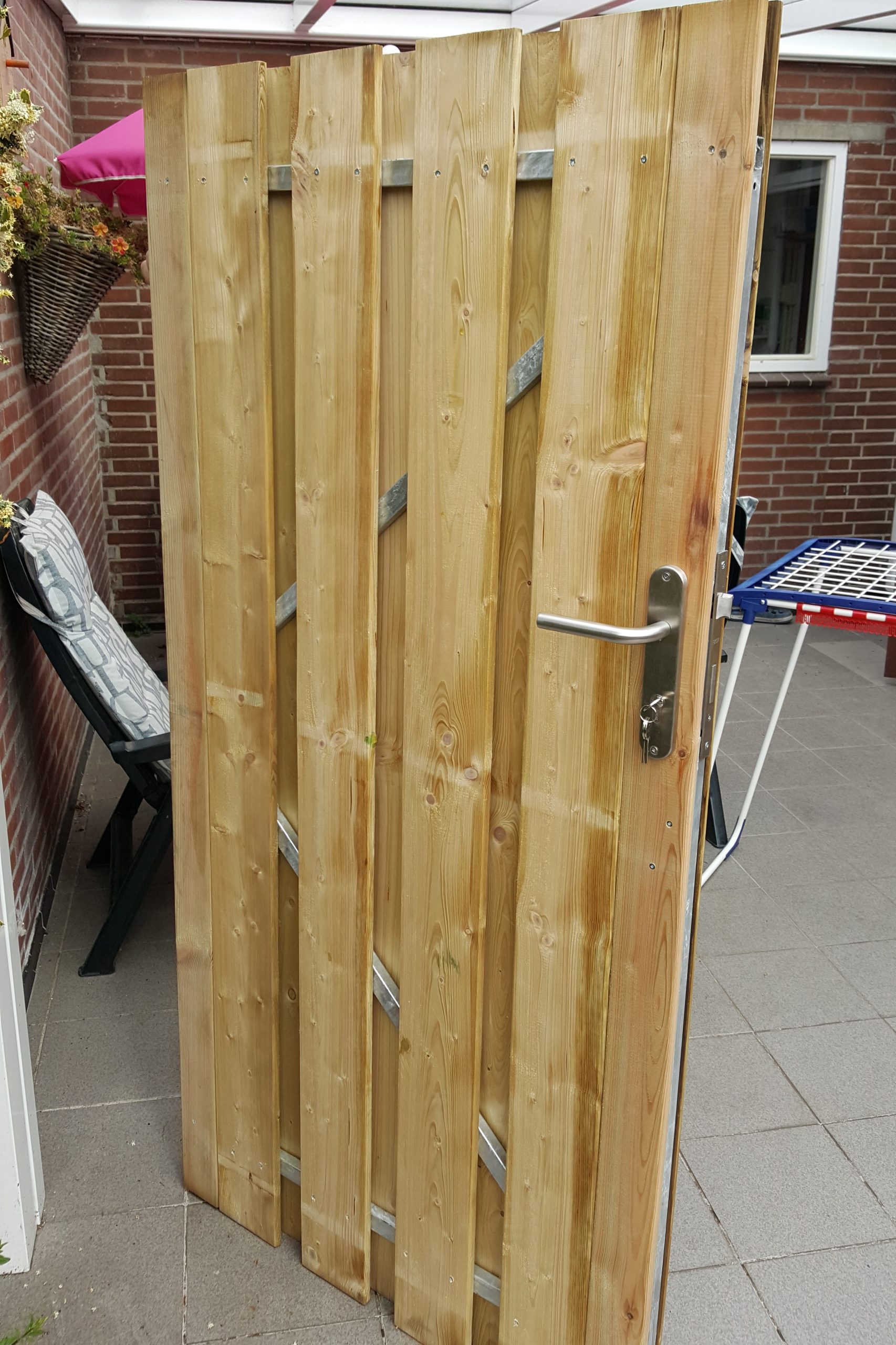 Snel Dag de ober Tuinpoort met RVS slot en deurgarnituur, 100 x 180 cm. | KG Concepts